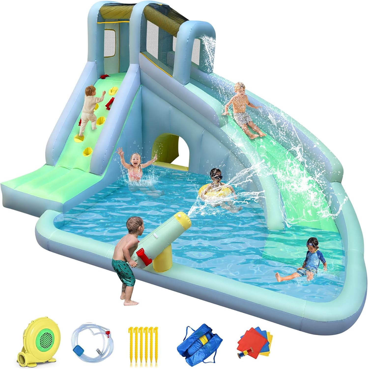 Kids Outdoor House - Kolam Renang Tiup Anak 6-in-1, Termasuk