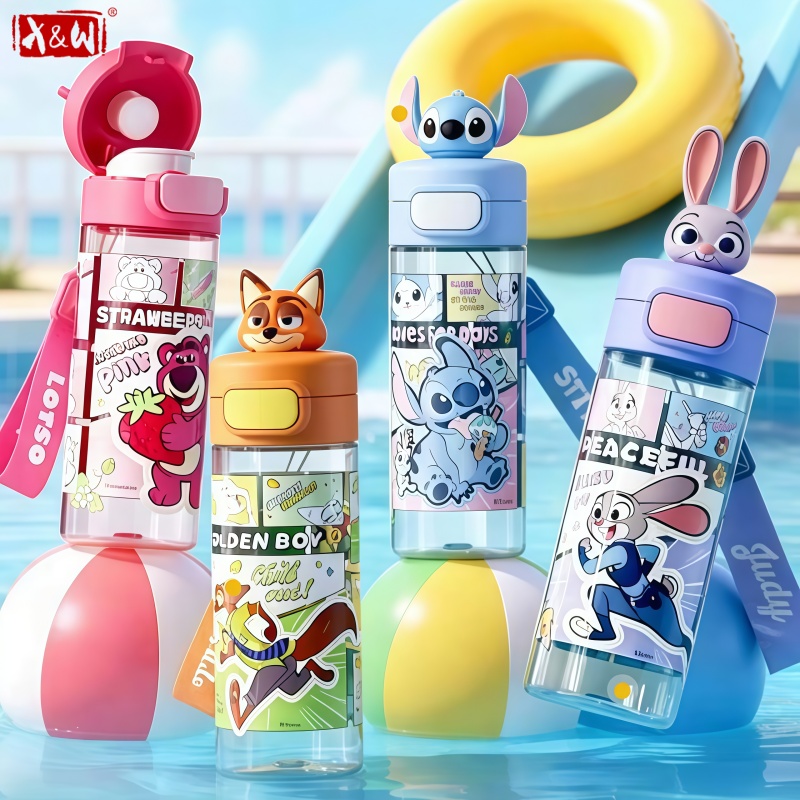 Kids Outdoor Gym Equipment - Botol Minum Plastik Pop-up Seri Komik