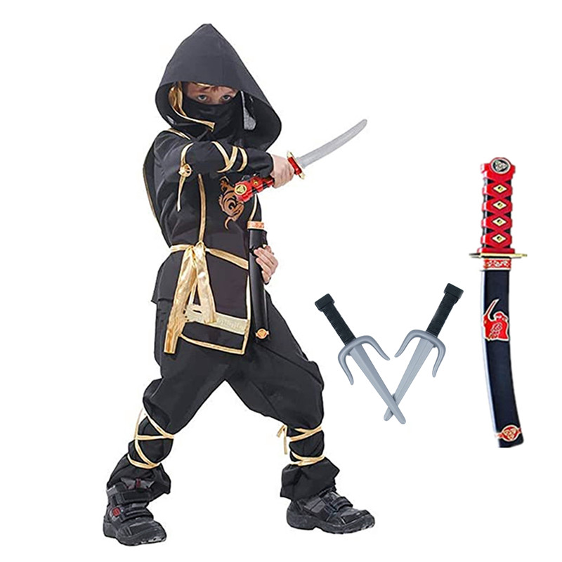 Kids Outdoor Ninja Warrior Course - Kostum Ninja hitam kostum Samurai Jepang
