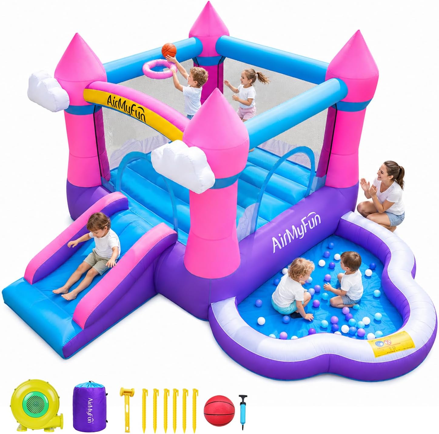 Kids Outdoor House - Rumah Loncat Tiup Warna Pink untuk