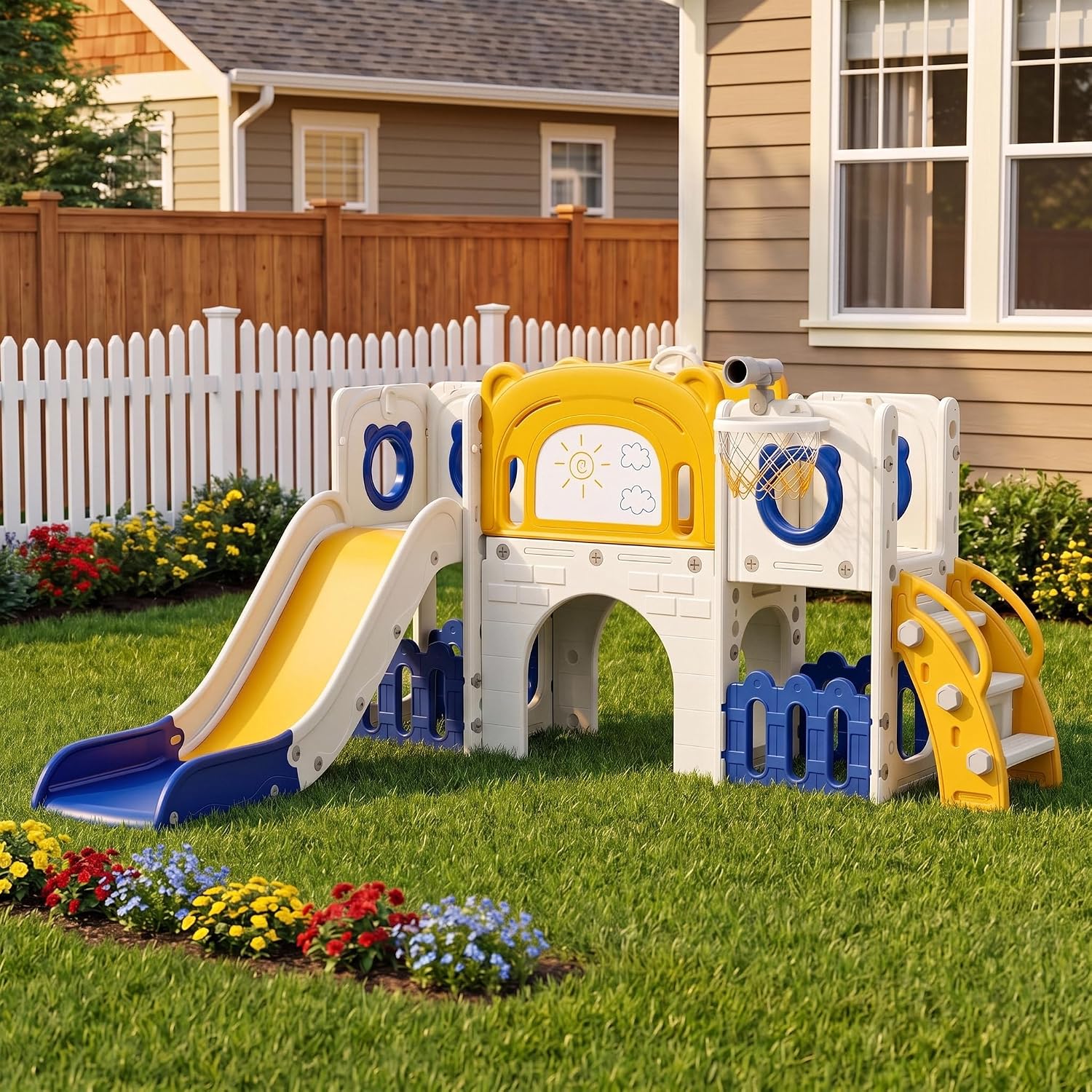 Kids Outdoor Toys B&Q - Set Perosotan Anak 10-in-1, Set Permainan