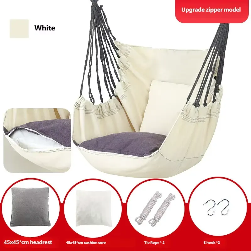 Kids Outdoor Swing Chair - Kursi Ayunan Hammock Kanvas dengan Bantal,