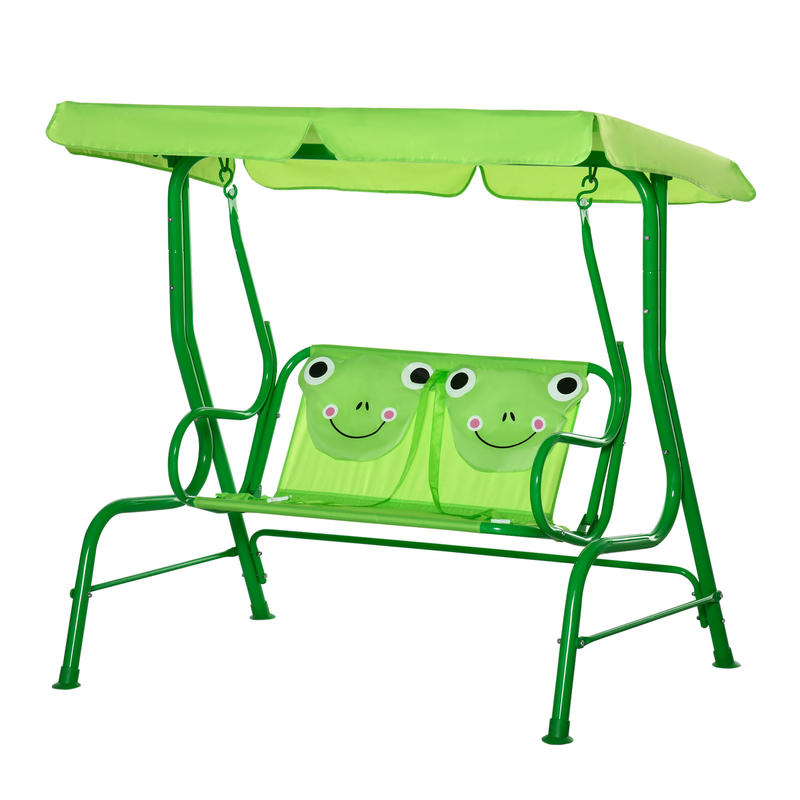 Kids Outdoor Swing Chair - Ayunan Teras Anak Outsunny, Ayunan Kanopi