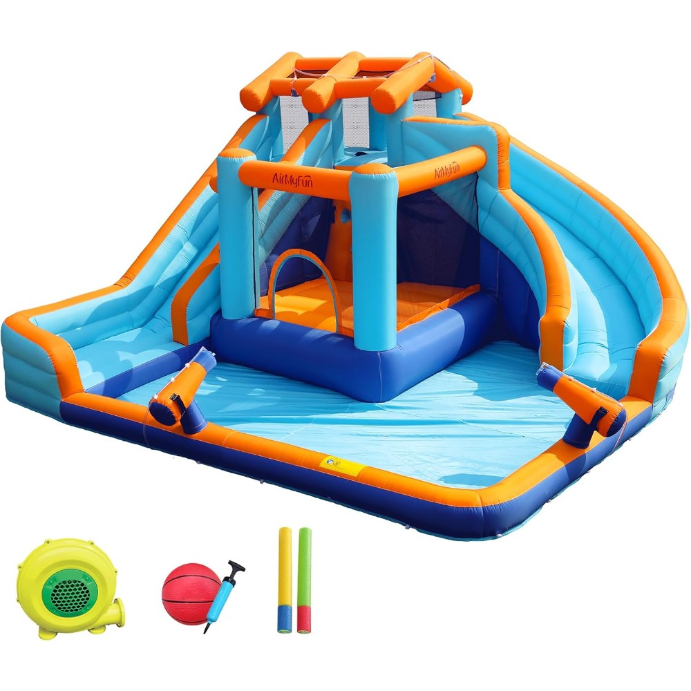Kids Outdoor House - Perosotan Air Besar Rumah Loncat dengan