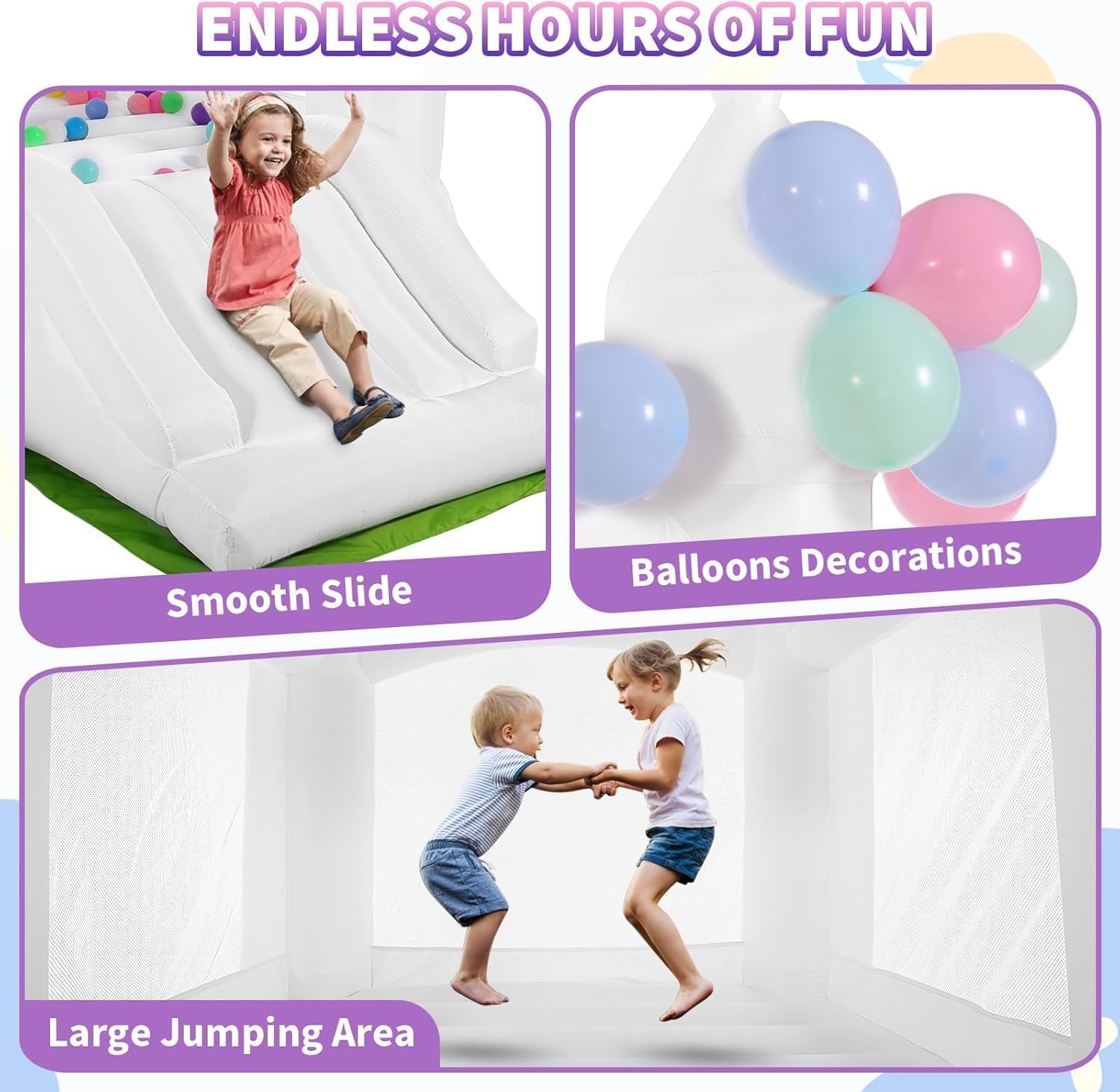 Rumah Loncat Putih untuk Dalam - Kids Outdoor House ulasan dan harga