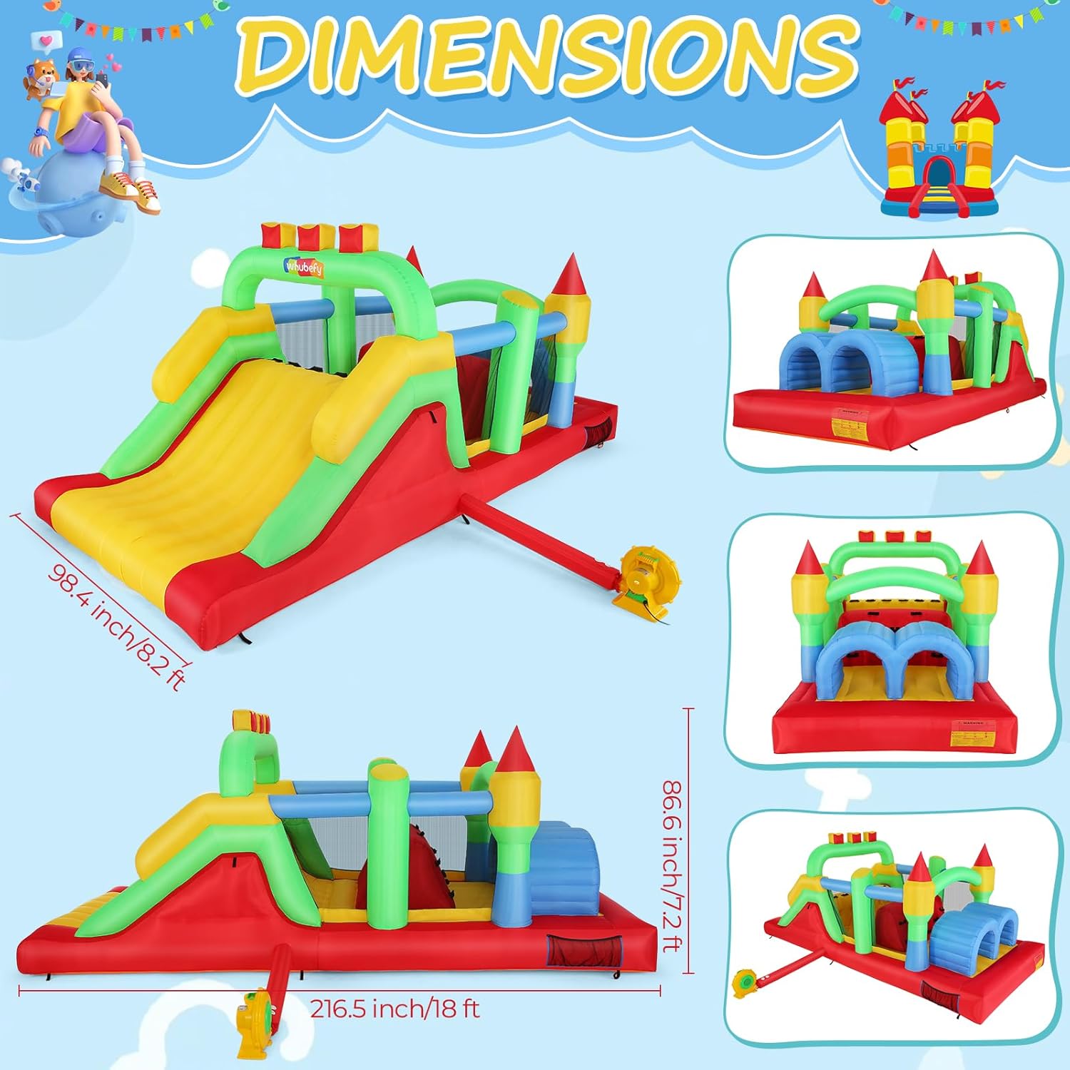 Rintangan Tiup untuk Anak-anak - Kids Outdoor Wendy House ulasan dan harga