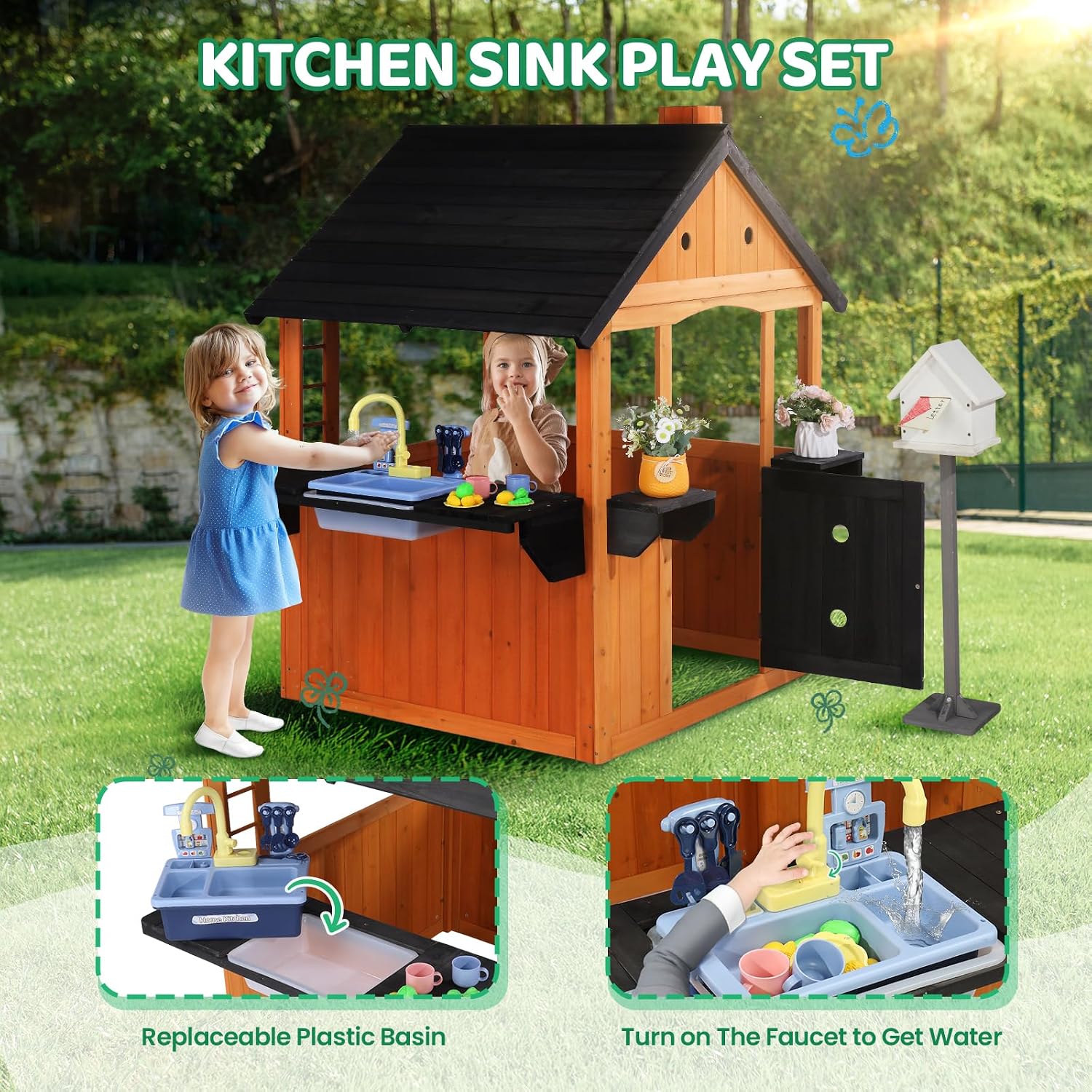 Rumah Mainan Kayu Anak untuk L - Kids Outdoor Sink ulasan dan harga