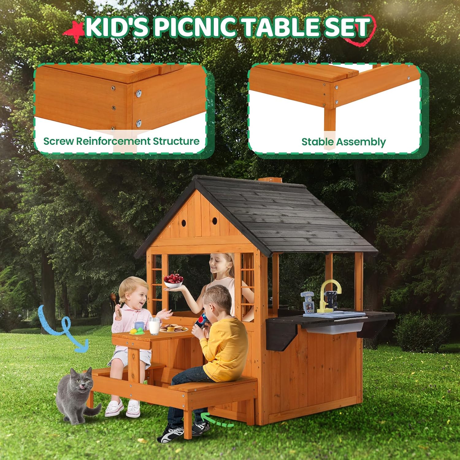 Rumah Mainan Kayu Anak untuk L - Kids Outdoor Sink ulasan dan harga