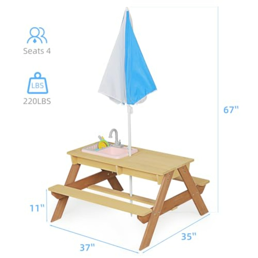 Meja piknik anak-anak untuk lu - Kids Outdoor Sink ulasan dan harga