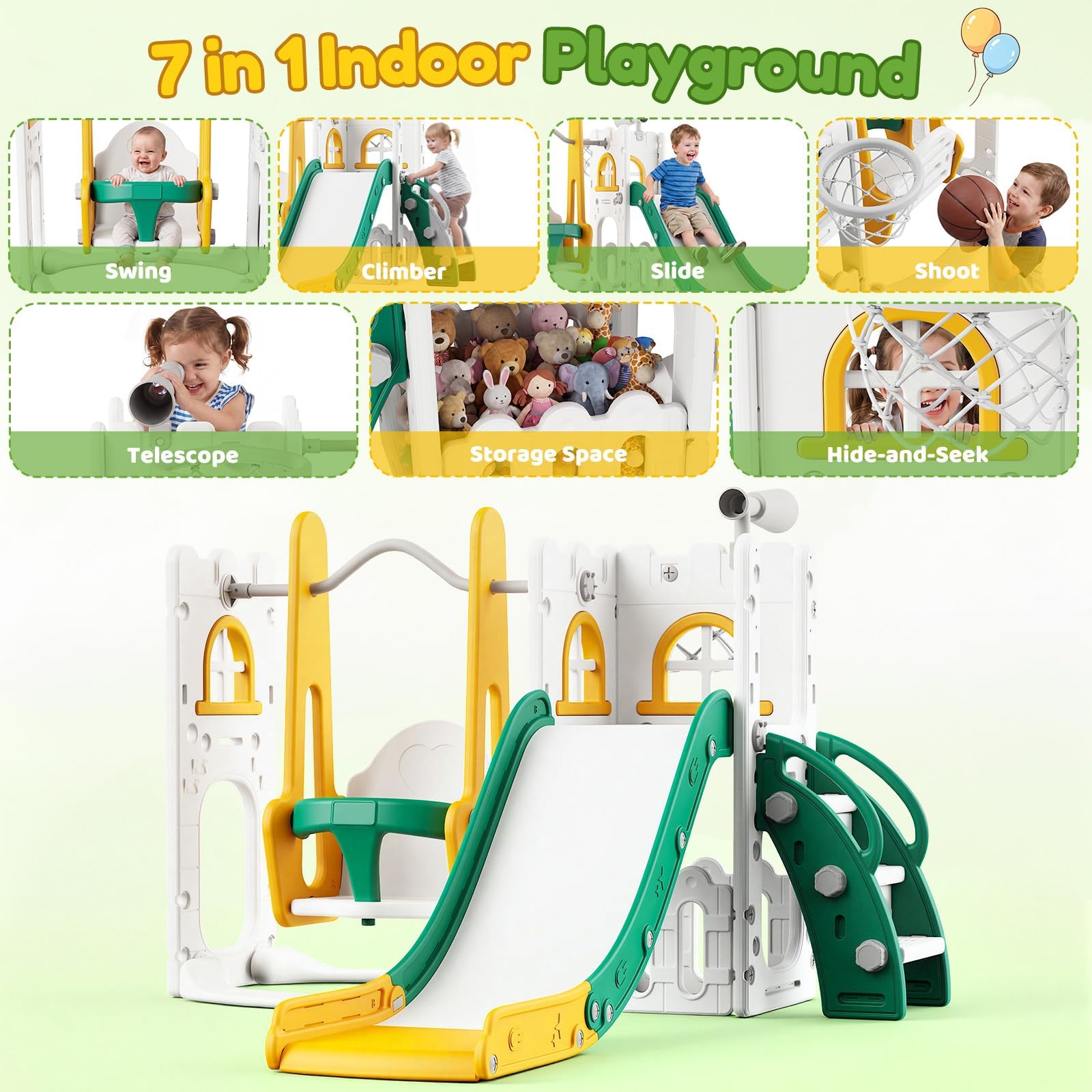 7 in 1 Set Perosotan dan Ayuna - Kids Outdoor Basketball Hoop ulasan dan harga