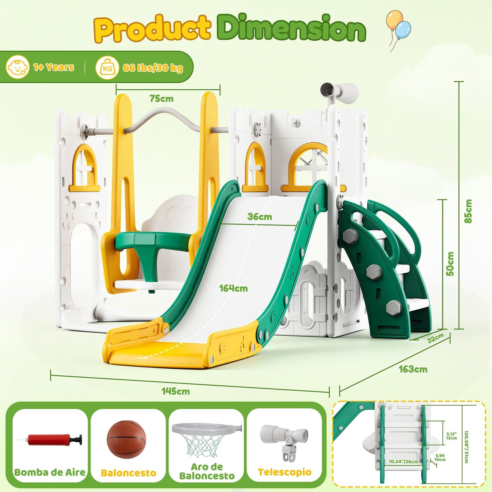 7 in 1 Set Perosotan dan Ayuna - Kids Outdoor Basketball Hoop ulasan dan harga
