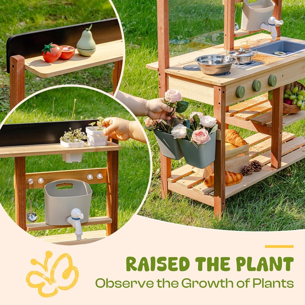 Dapur Lumpur Kayu untuk Anak-A - Kids Outdoor Sink ulasan dan harga