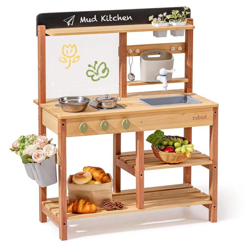 Dapur Lumpur Kayu untuk Anak-A - Kids Outdoor Sink ulasan dan harga
