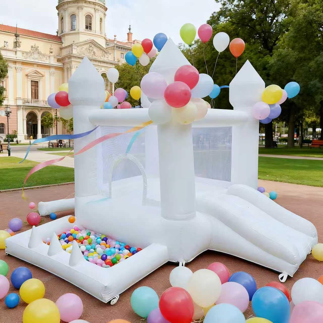 Rumah Loncat Putih, Istana Lon - Kids Outdoor House ulasan dan harga
