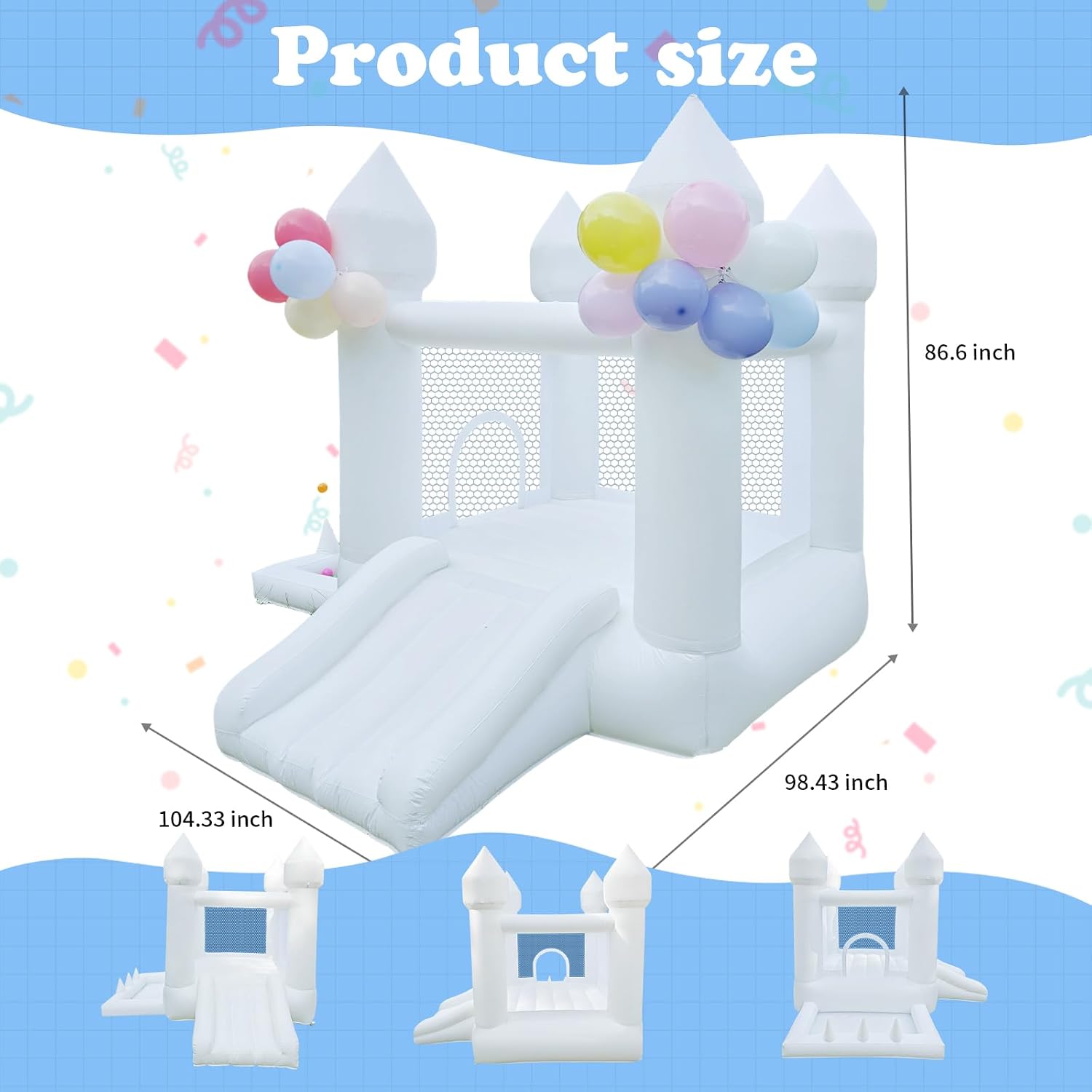 Rumah Loncat Putih, Istana Lon - Kids Outdoor House ulasan dan harga
