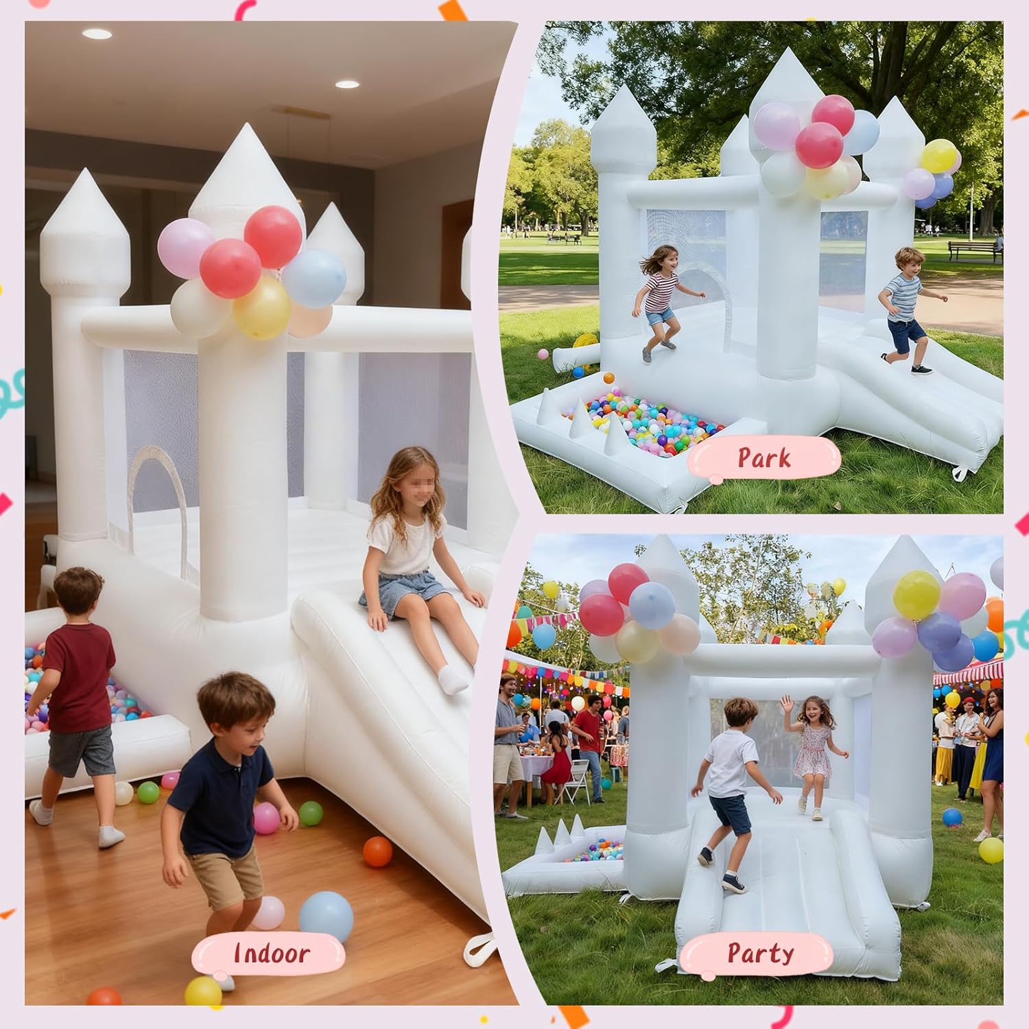 Rumah Loncat Putih, Istana Lon - Kids Outdoor House ulasan dan harga