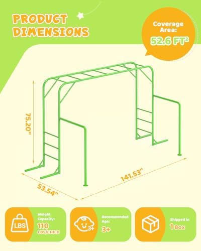 Set Permainan Monyet Bar Luar  - Kids Outdoor Monkey Bars ulasan dan harga