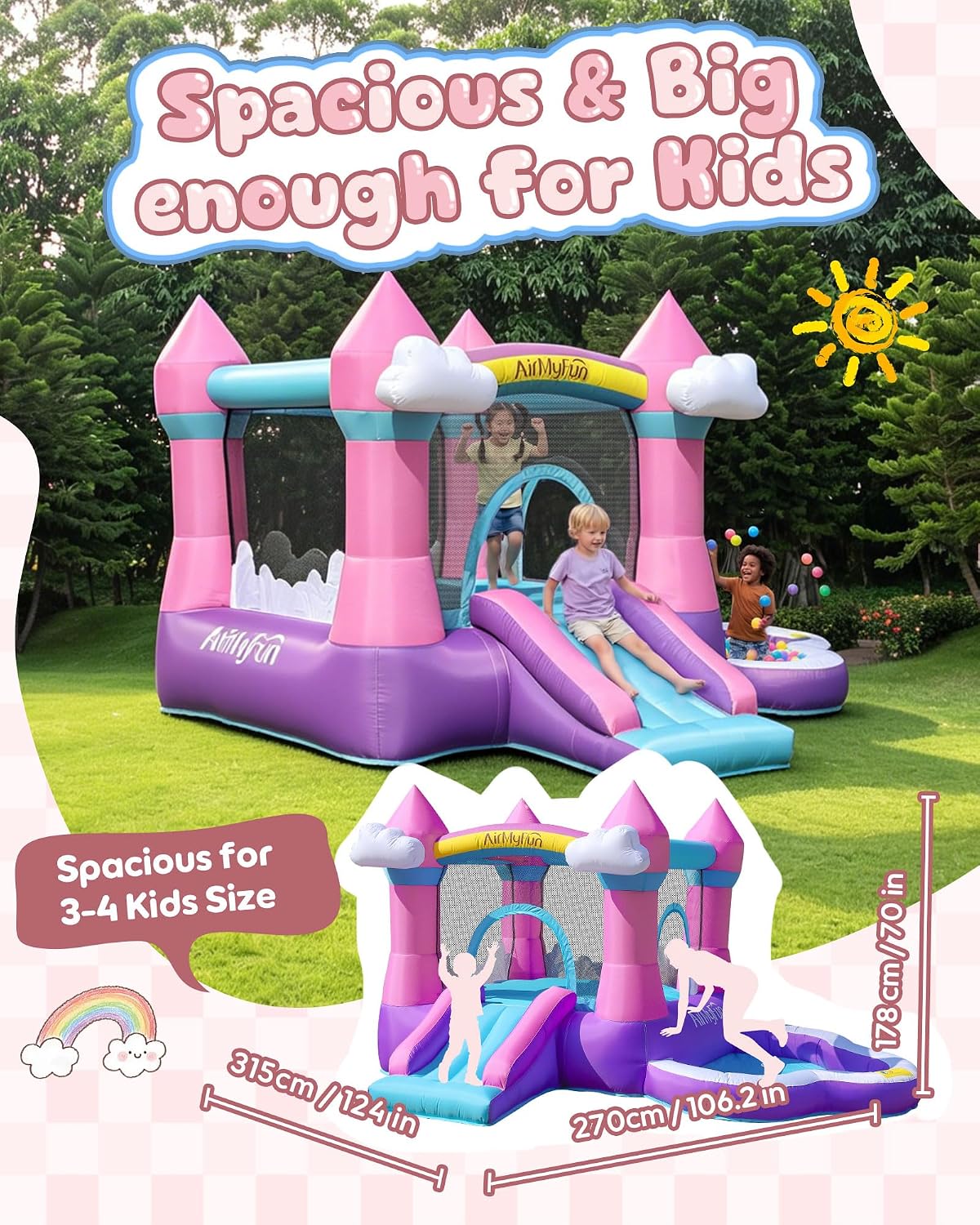 Rumah Loncat Tiup Warna Pink u - Kids Outdoor House ulasan dan harga