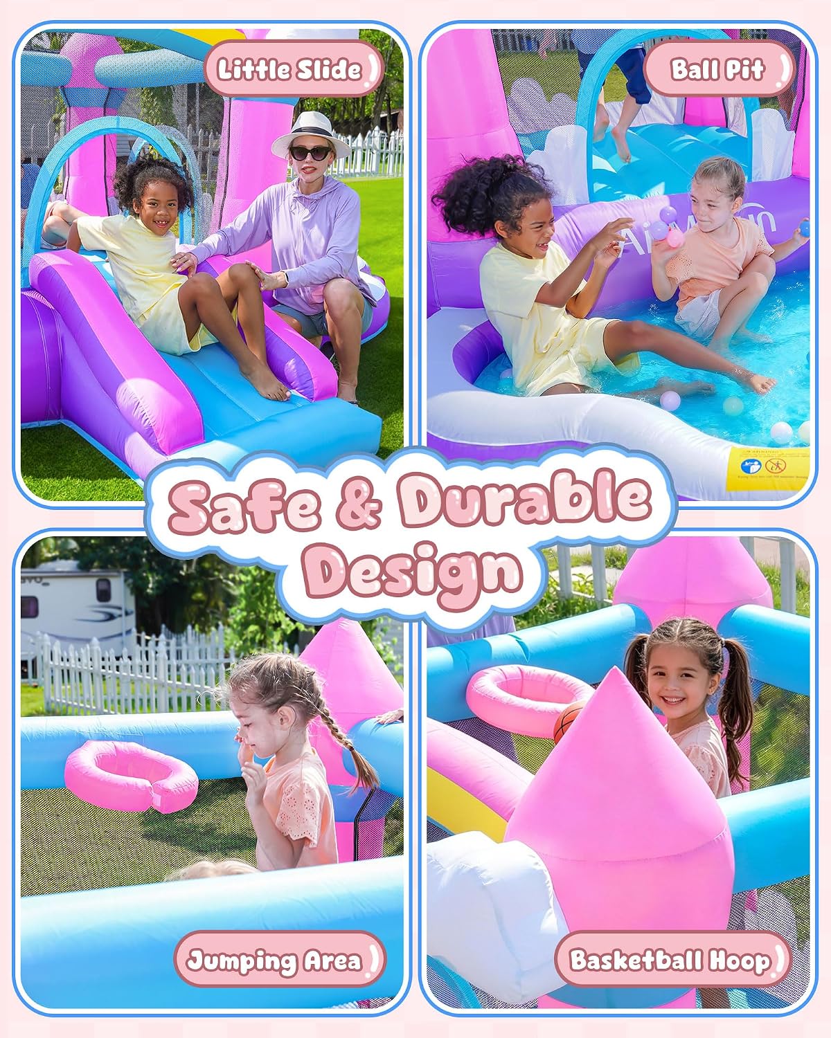 Rumah Loncat Tiup Warna Pink u - Kids Outdoor House ulasan dan harga