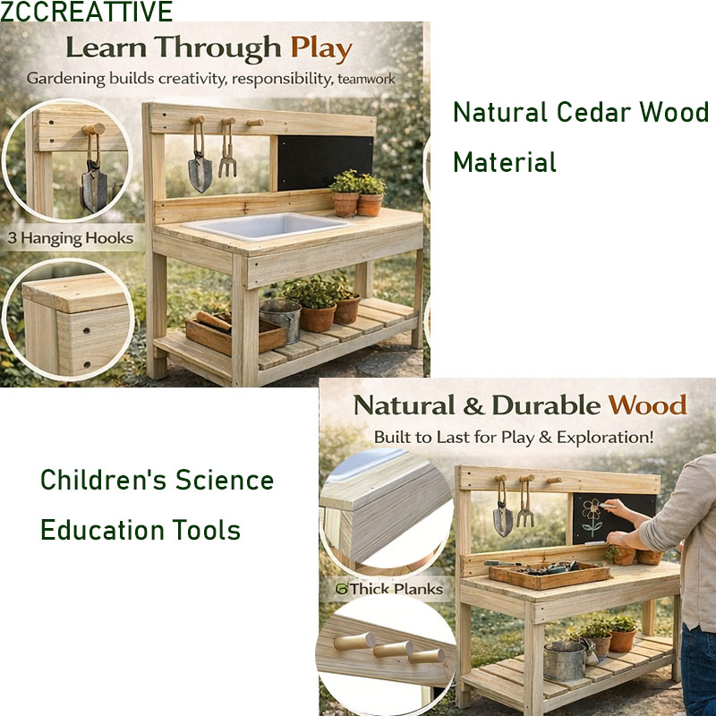 ZCCREATTIVE Meja Kerja Kayu An - Kids Outdoor Mud Table ulasan dan harga