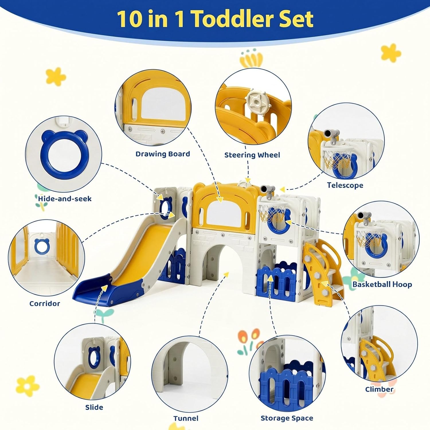 Set Perosotan Anak 10-in-1, Se - Kids Outdoor Toys B&Q ulasan dan harga