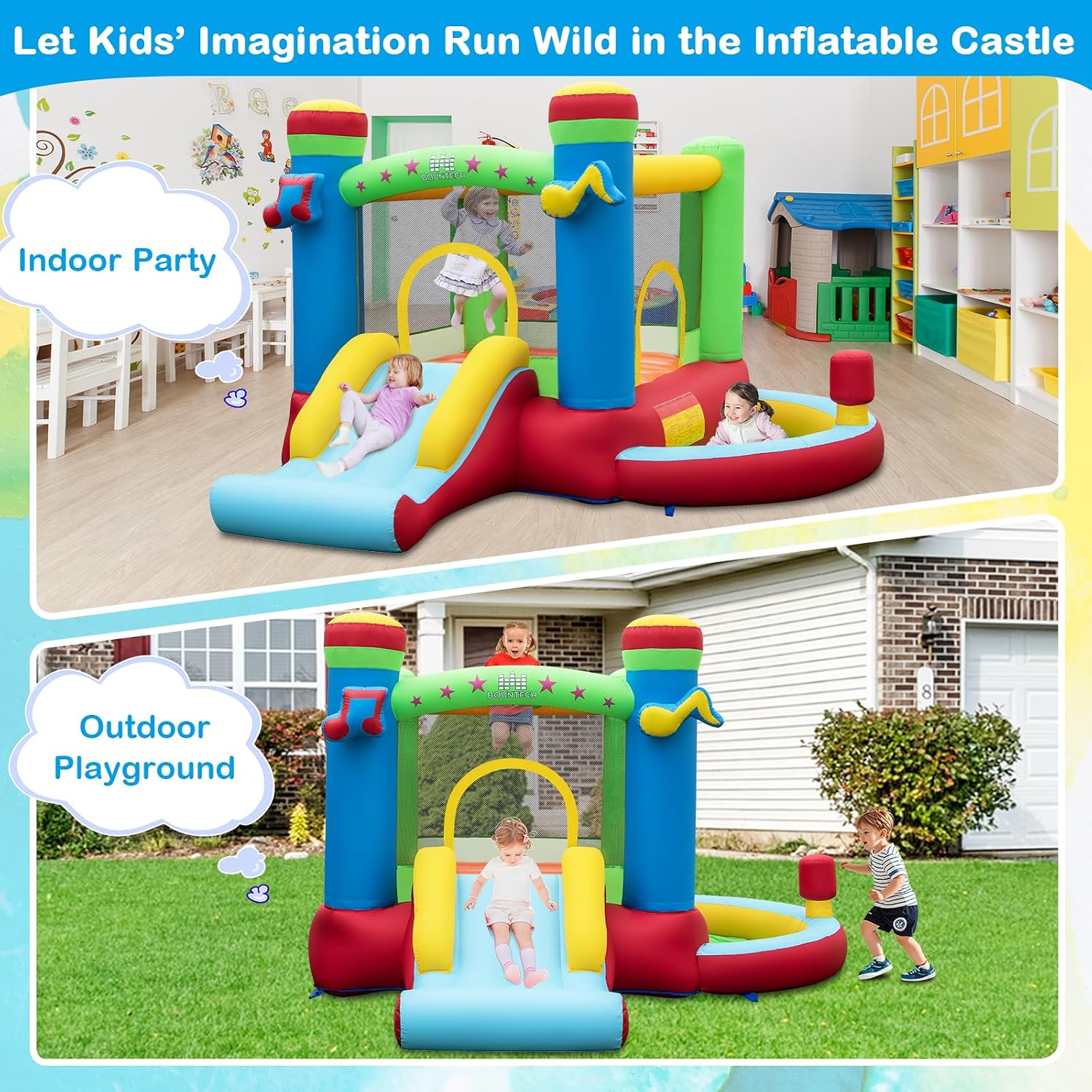 Rumah Loncat Tiup dengan Kolam - Kids Outdoor House ulasan dan harga