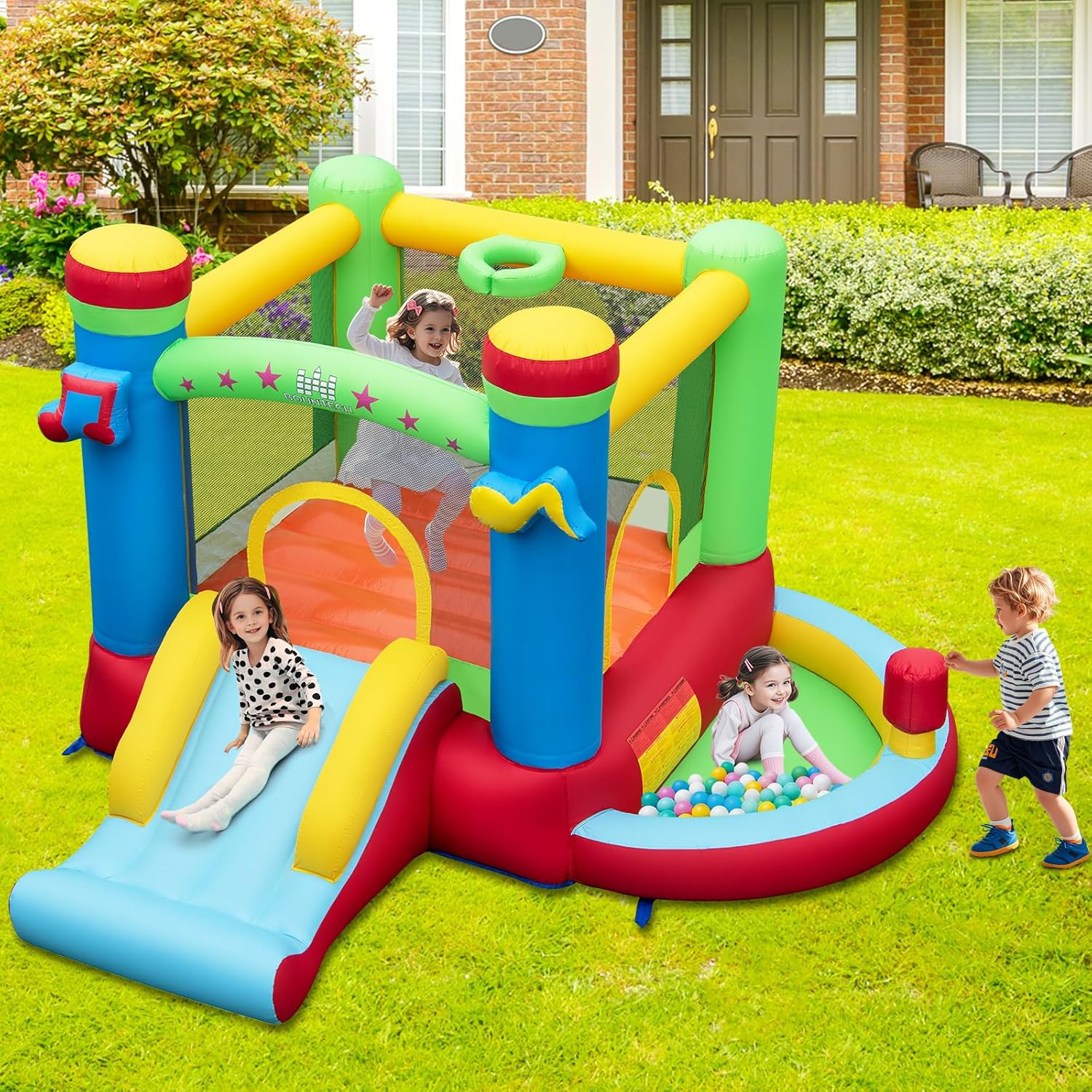 Rumah Loncat Tiup dengan Kolam - Kids Outdoor House ulasan dan harga