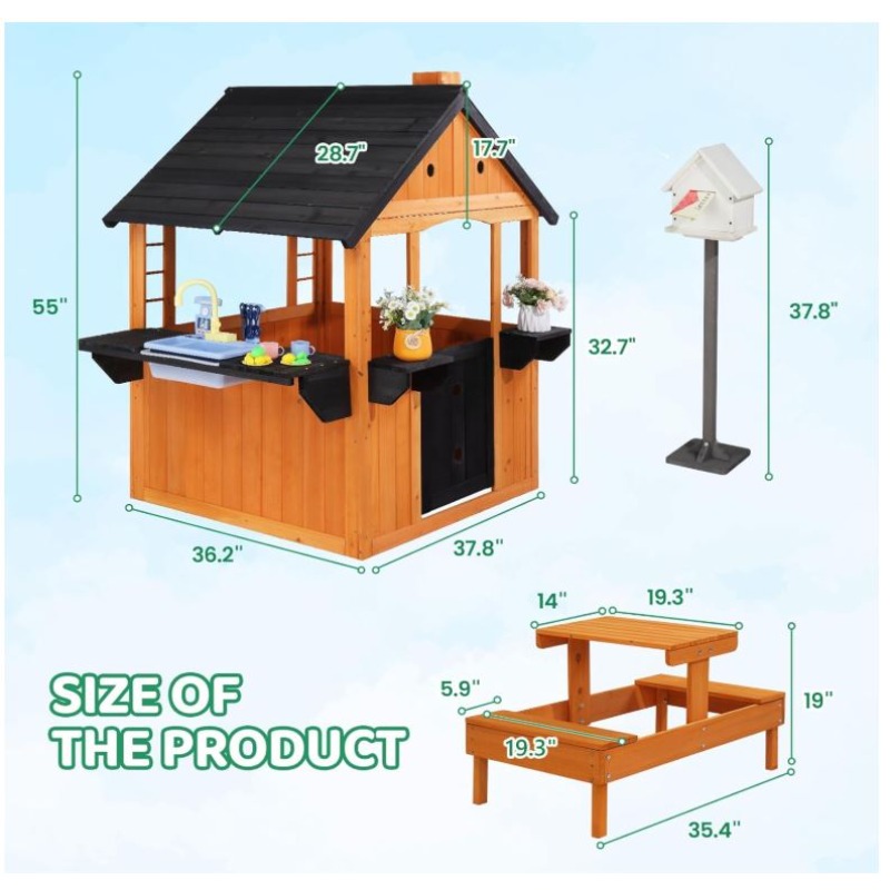 Rumah Mainan Kayu Anak untuk L - Kids Outdoor Sink ulasan dan harga