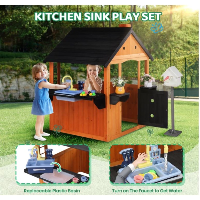 Rumah Mainan Kayu Anak untuk L - Kids Outdoor Sink ulasan dan harga