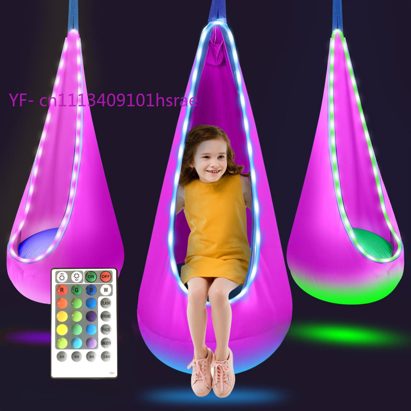 Hammock Tiup LED Bercahaya Por - Kids Outdoor Swing Chair ulasan dan harga