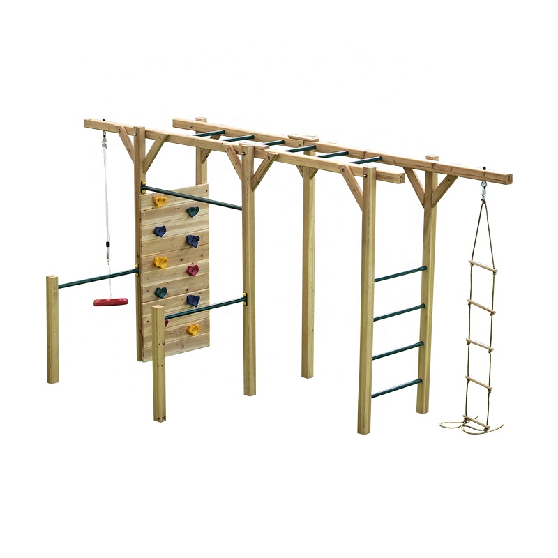 Peralatan Kebugaran Kayu 6 in  - Kids Outdoor Monkey Bars ulasan dan harga