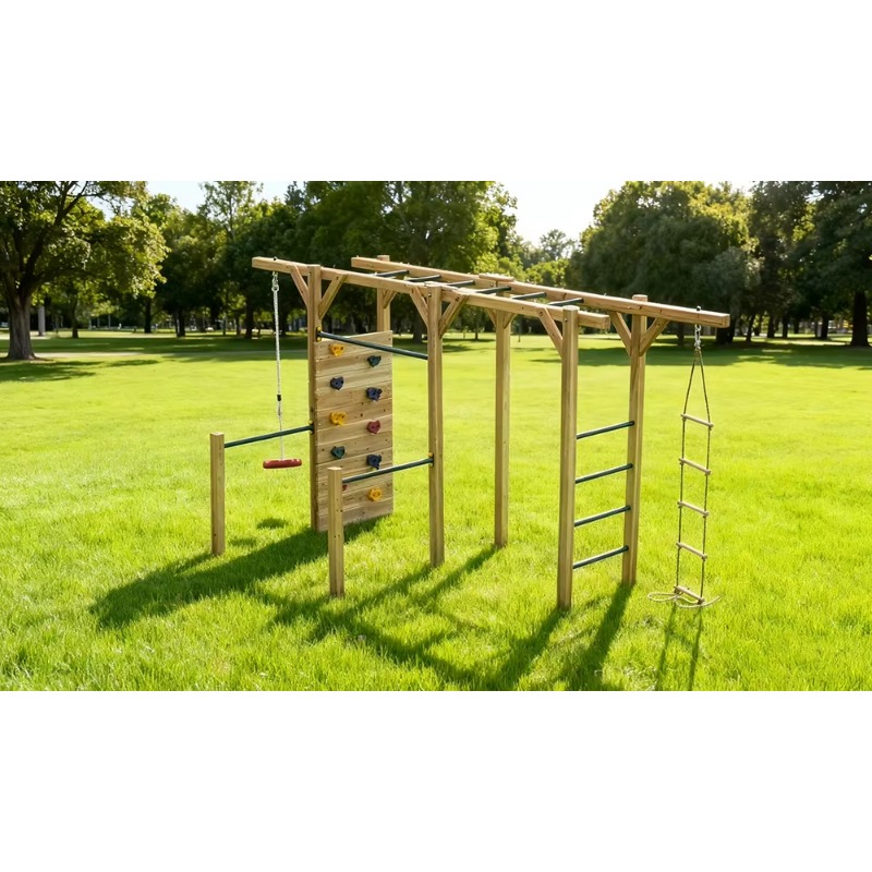 Peralatan Kebugaran Kayu 6 in  - Kids Outdoor Monkey Bars ulasan dan harga