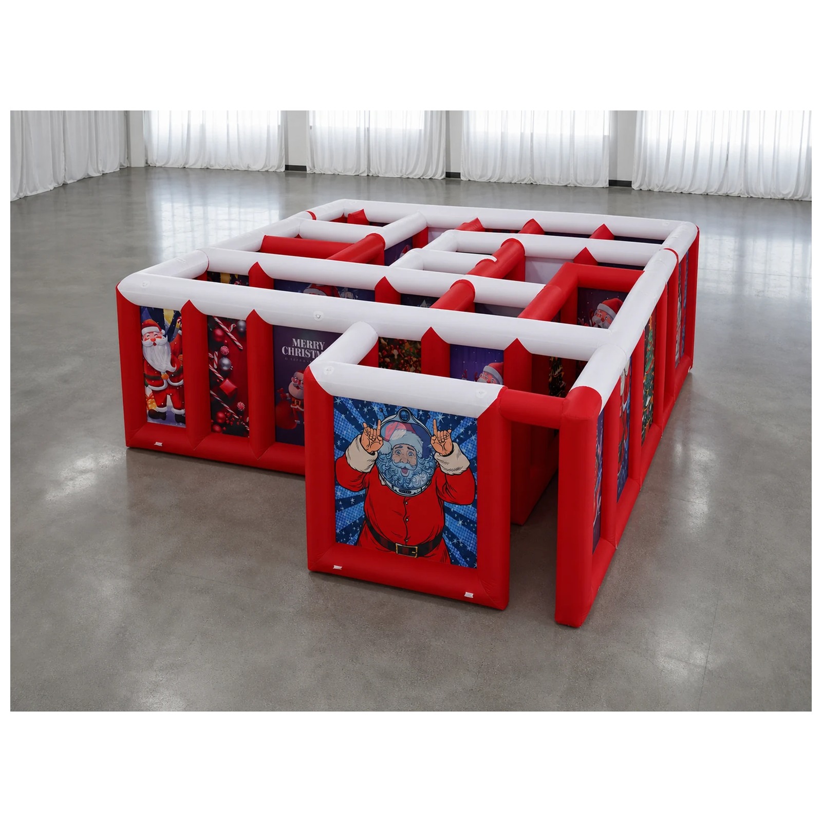 Labirin Tiup Atap Datar Merah  - Outdoor Games For Kids ulasan dan harga