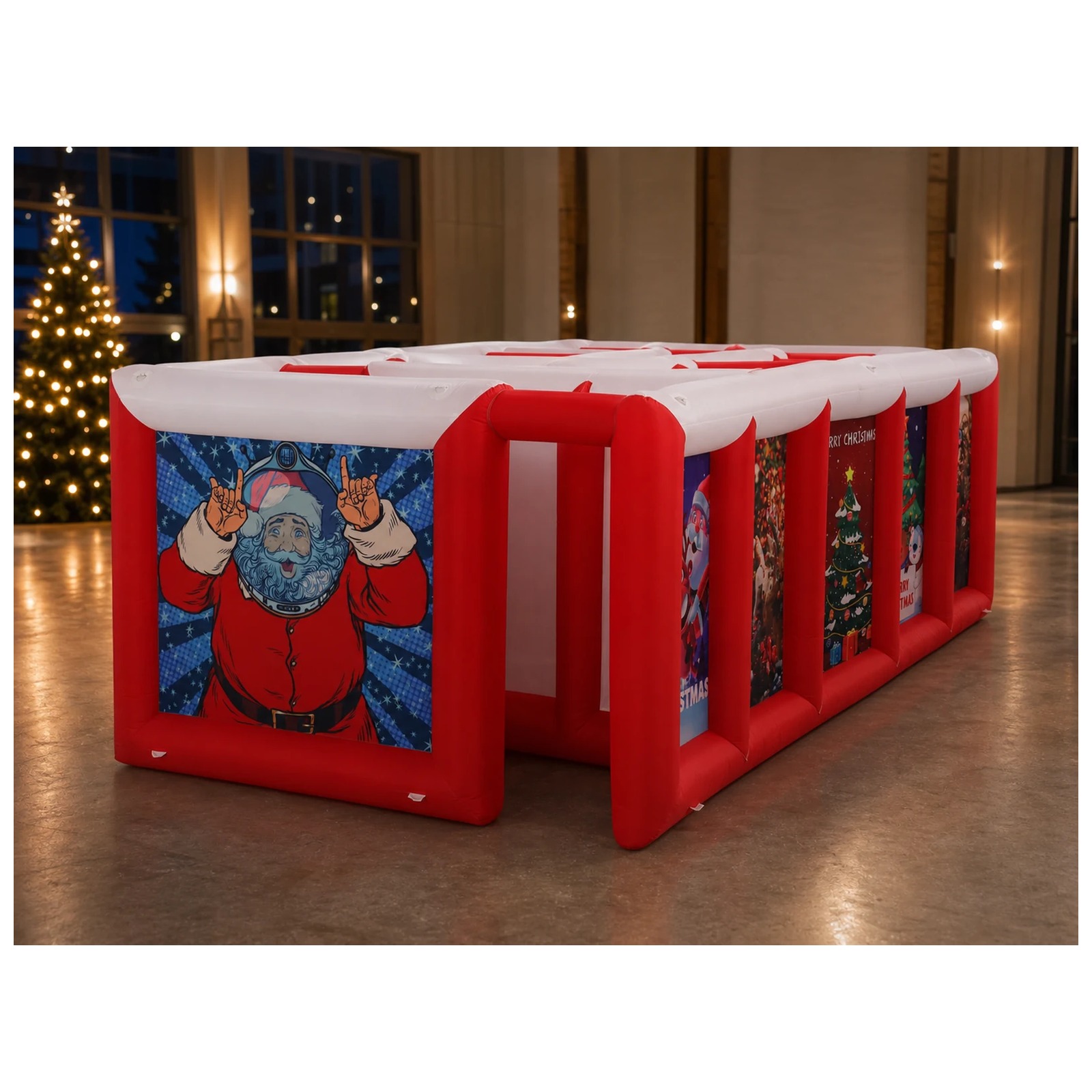 Labirin Tiup Atap Datar Merah  - Outdoor Games For Kids ulasan dan harga
